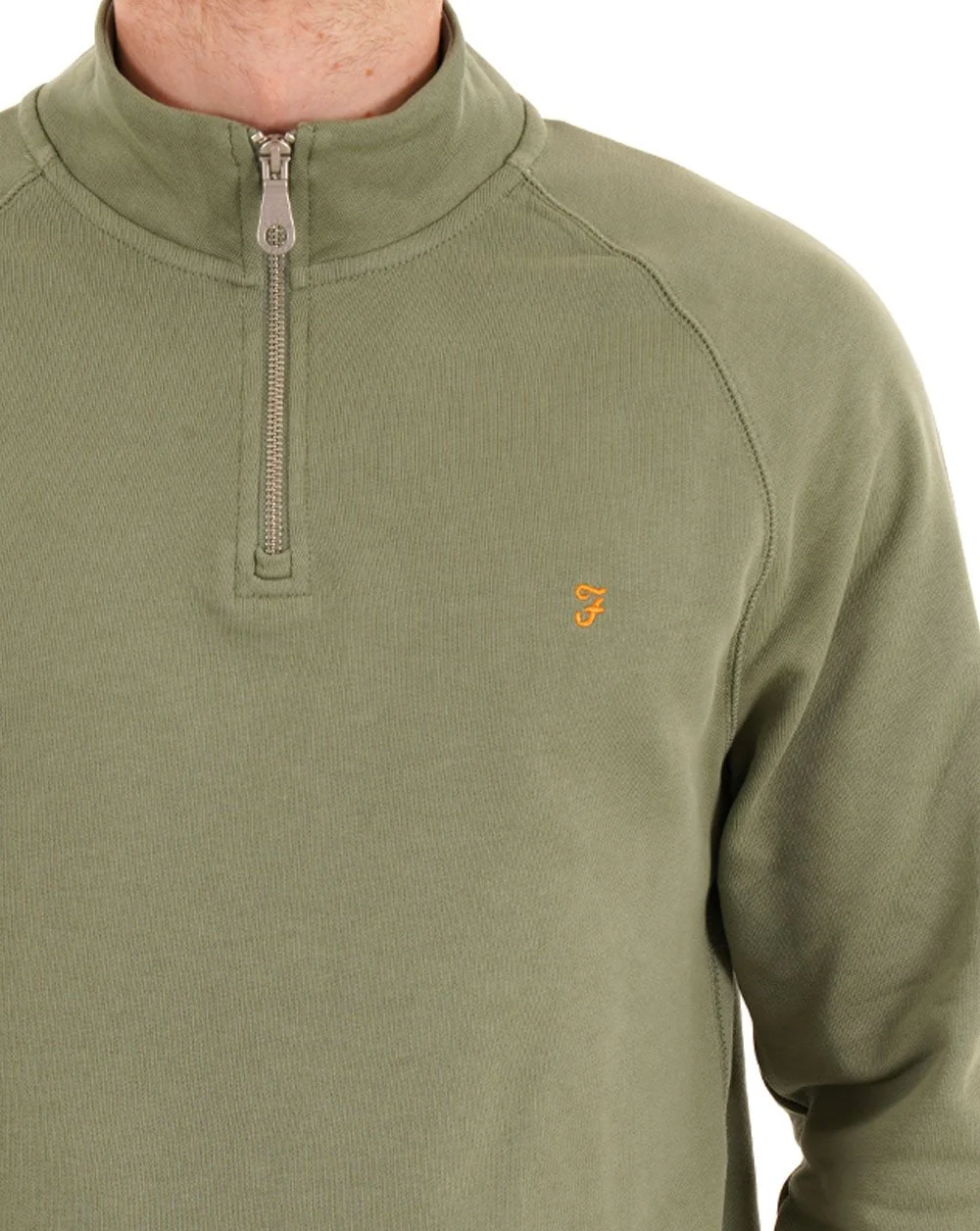 Farah Jim 1/4 Zip Sweatshirt Tarragon Green - Image 2