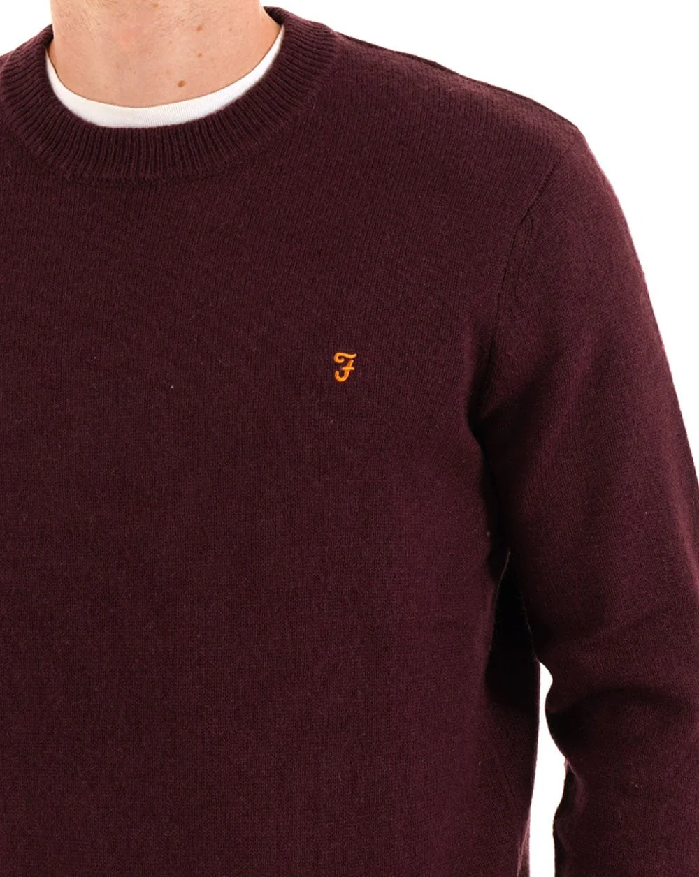 Farah Maidstone Crew Knit Bordeaux - Image 2