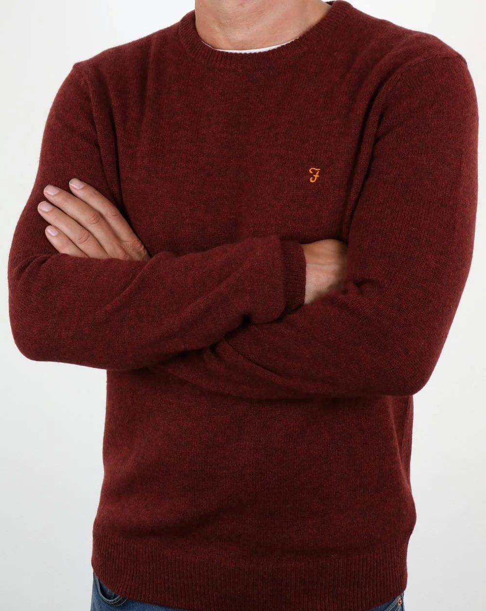 Farah Rosecroft Jumper Red Brick Marl - Image 3