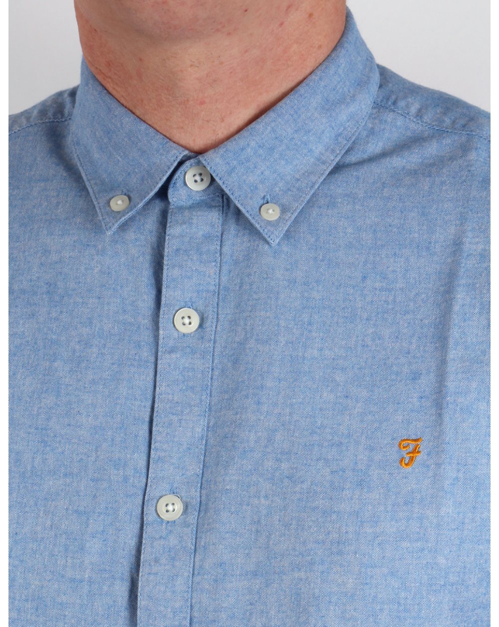 Farah Steen Short Sleeve Shirt Blue Marl - Image 2