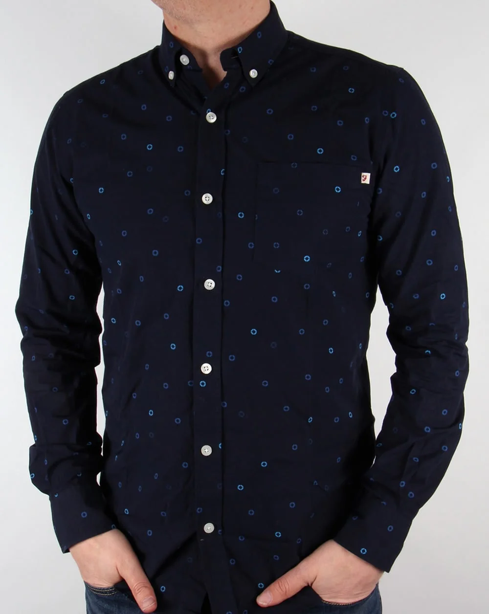 Farah Vintage Eamont Shirt True Navy
