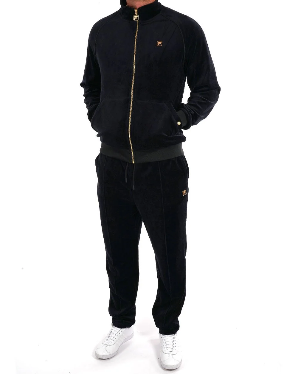 Fila Gold Bell Velour Track Top Black - Image 3