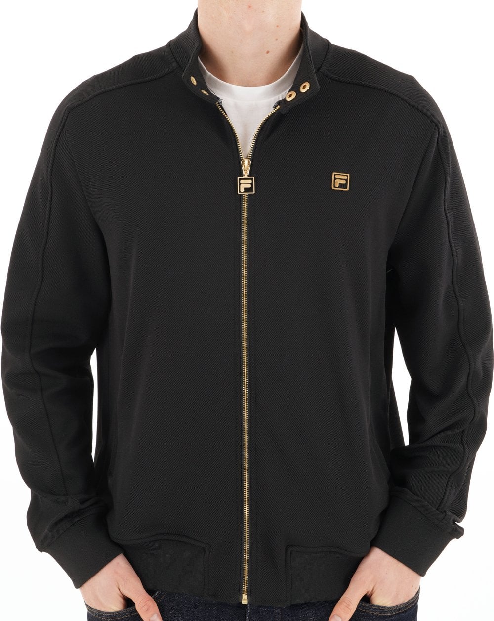 Fila Gold Biker Track Top Black - Image 4
