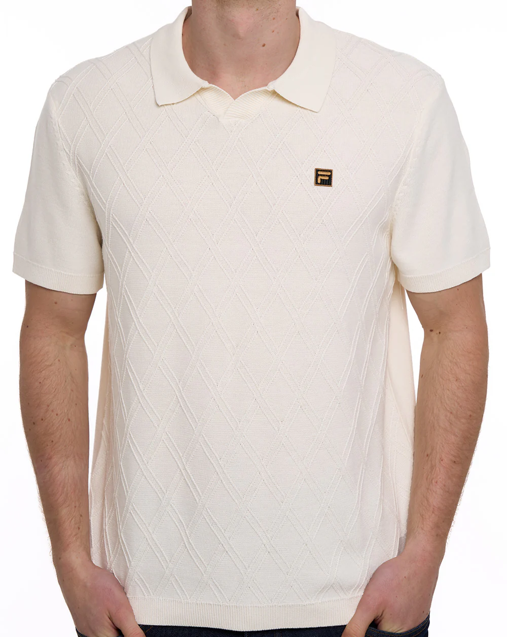 Fila Gold Denny Knit Polo Off White