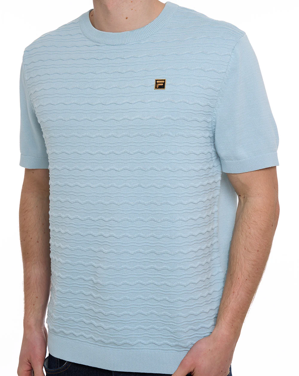 Fila Gold Don Knitted T Shirt Sterling Blue - Image 3
