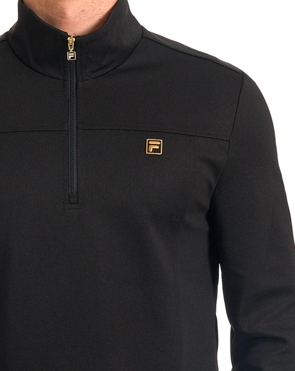 Fila Gold Hogan 1/4 Zip Top Black - Image 3