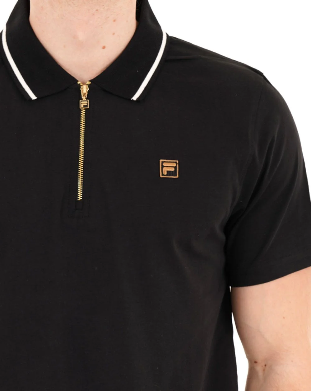 Fila Gold Lemar Zip Polo Black - Image 2