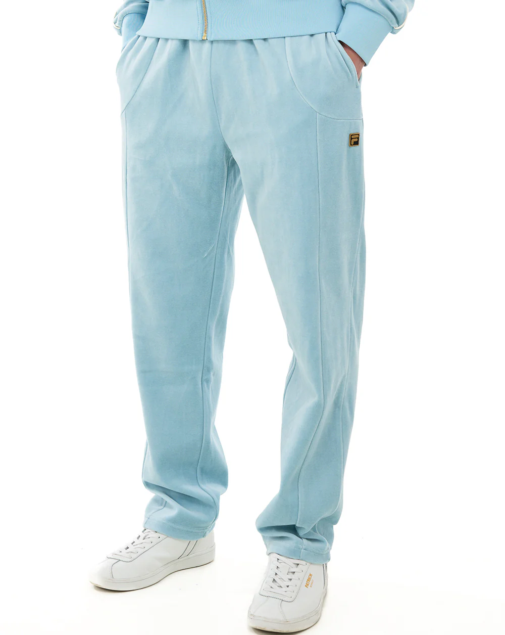 Fila Gold Fella Velour Track Pants Sterling Blue