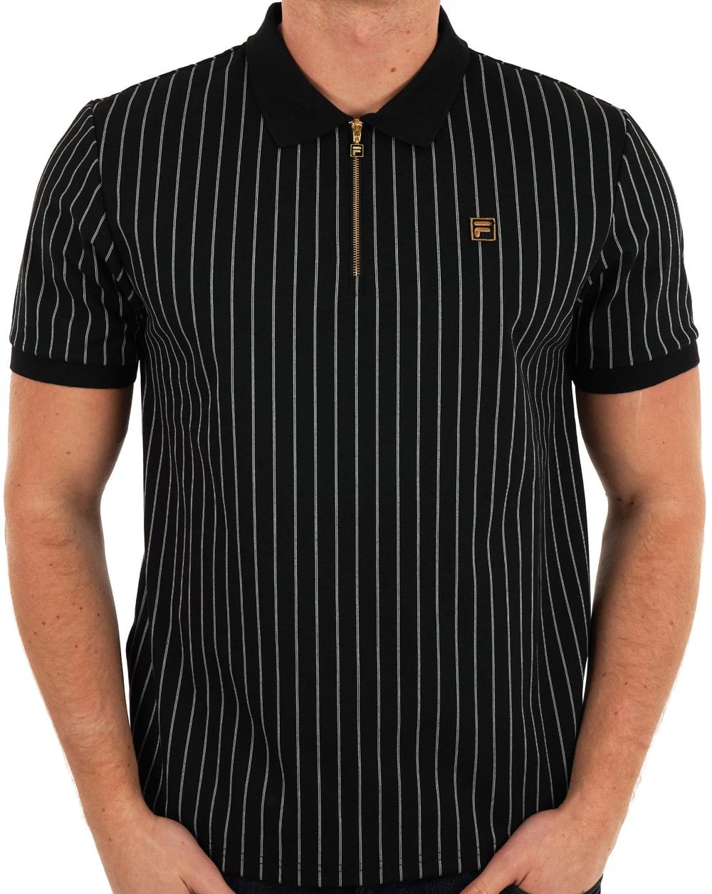Fila Gold Patton Stripe Polo Black/Egret