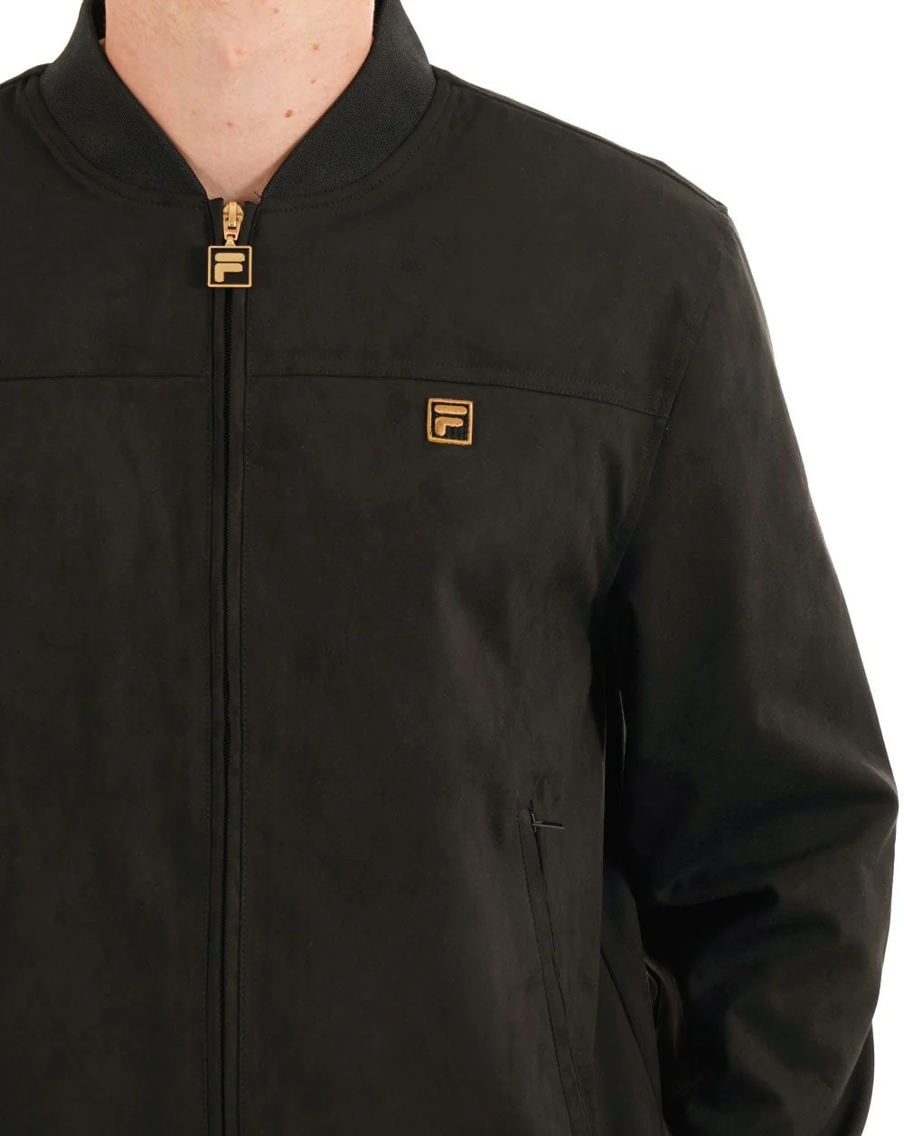 Fila Gold Suede Look Jacket Black - Image 4