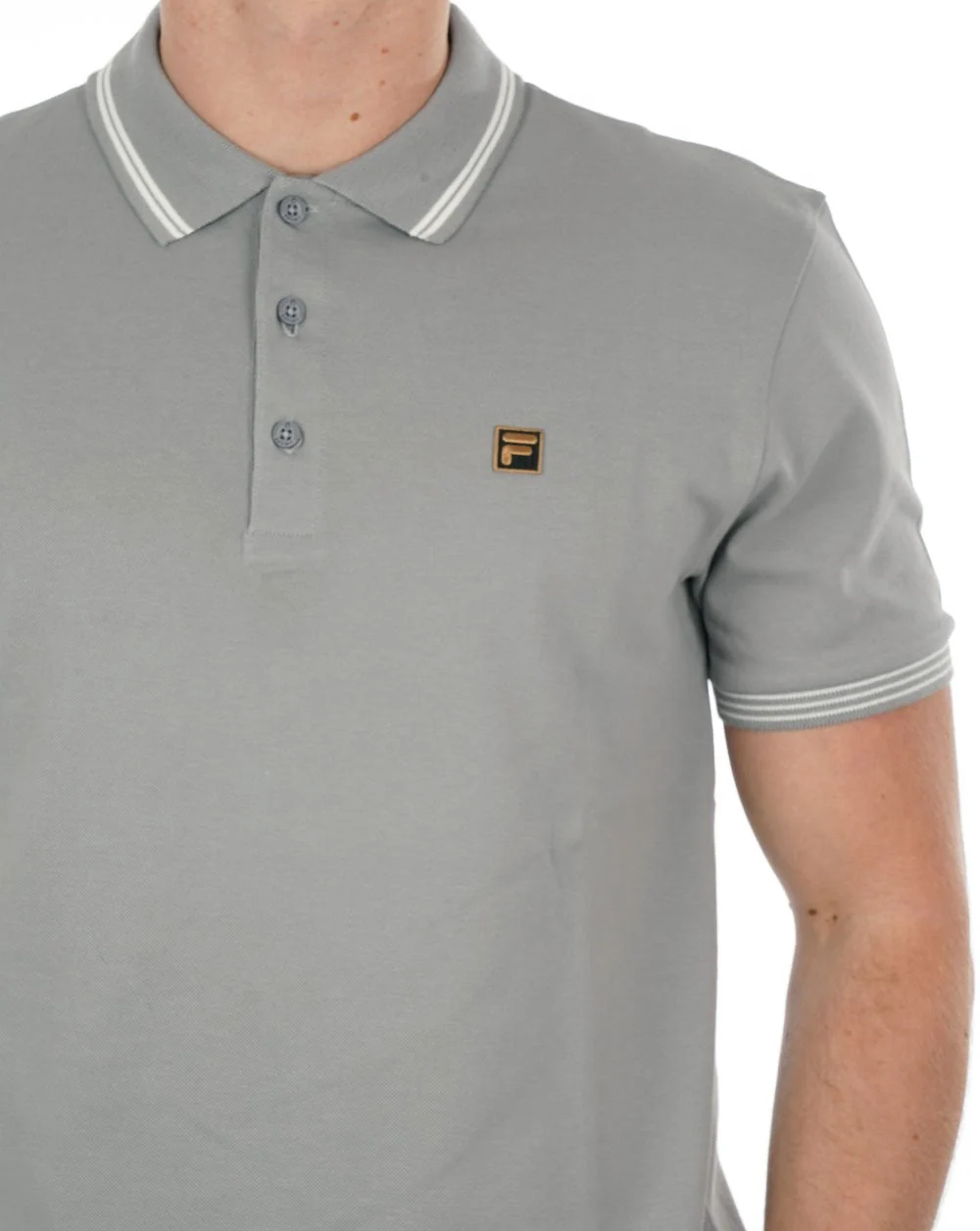Fila Gold Tipped Polo Shirt Grey - Image 2