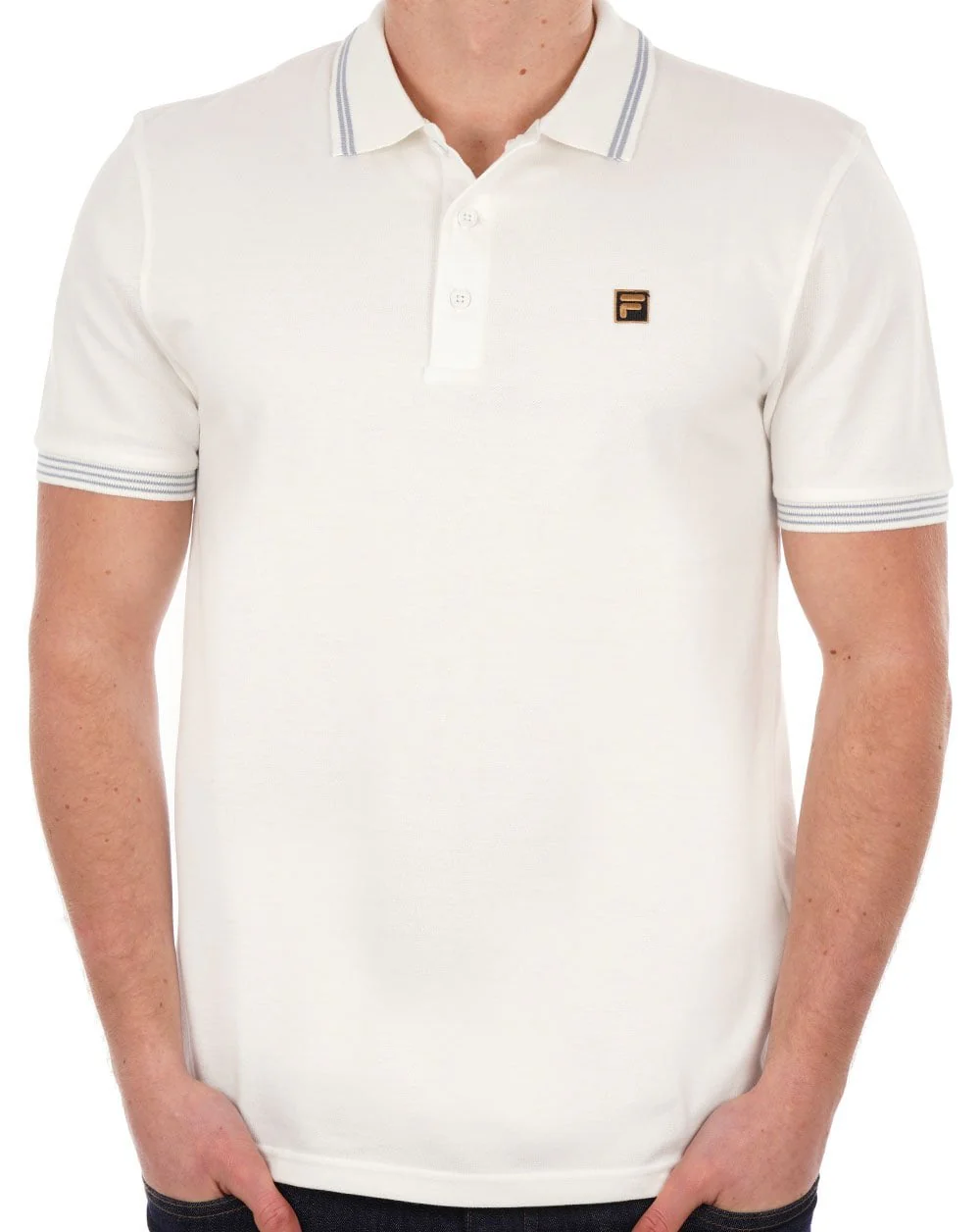 Fila Gold Tipped Polo Shirt Off White - Image 2