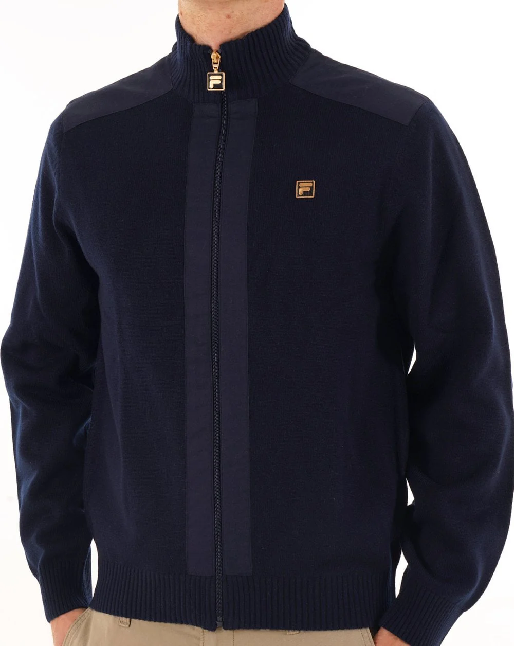 Fila Gold Zip Through Knit Dark Navy - Image 3