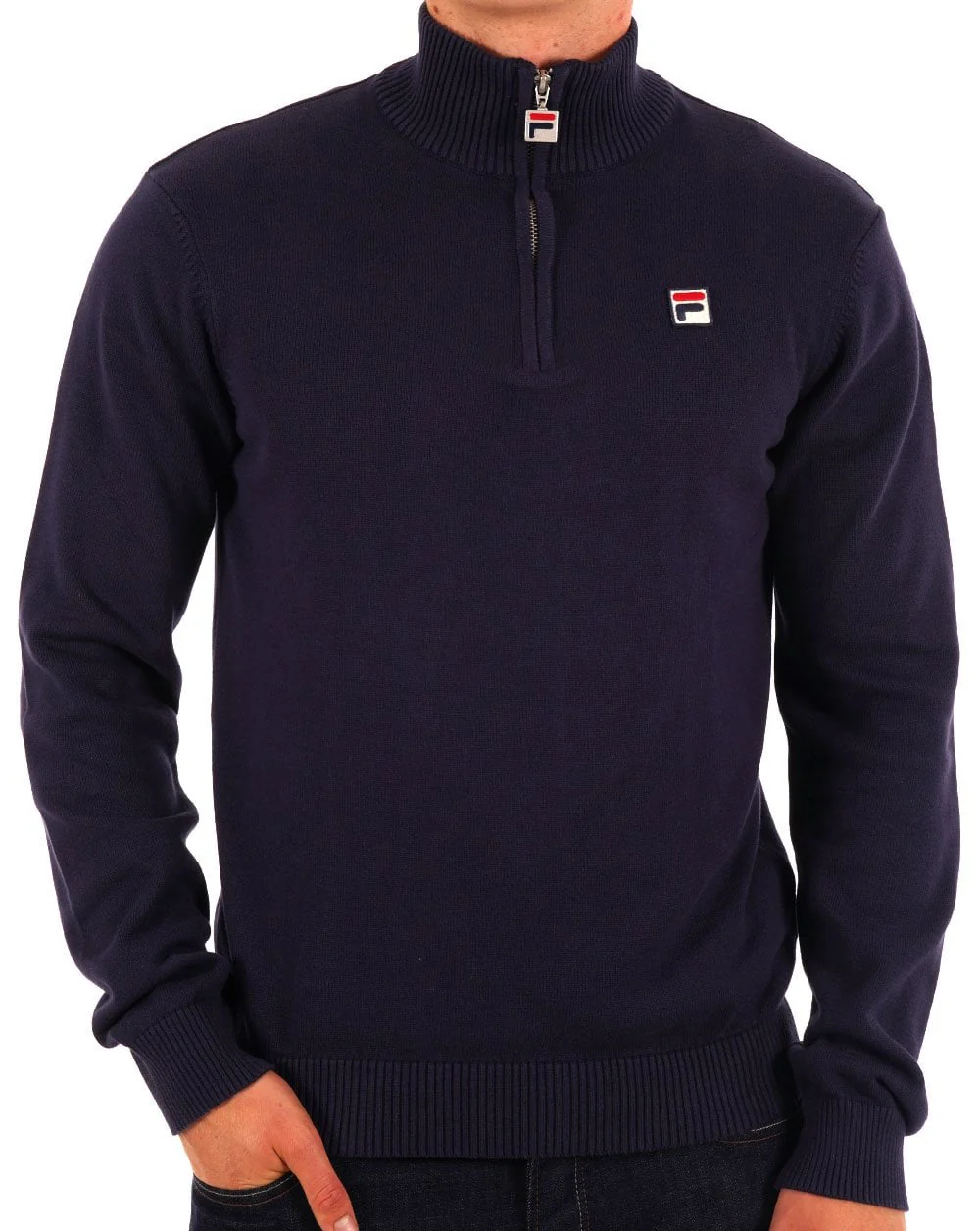 Fila Vintage 1/4 Zip Knit Navy - Image 3