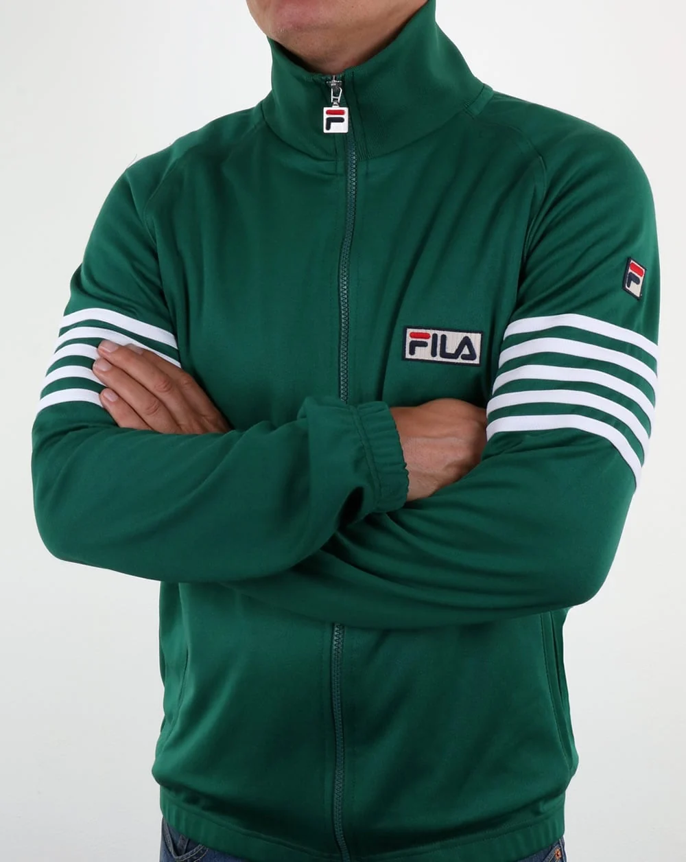 Fila Vintage 5 Stripe Track Top Evergreen - Image 2