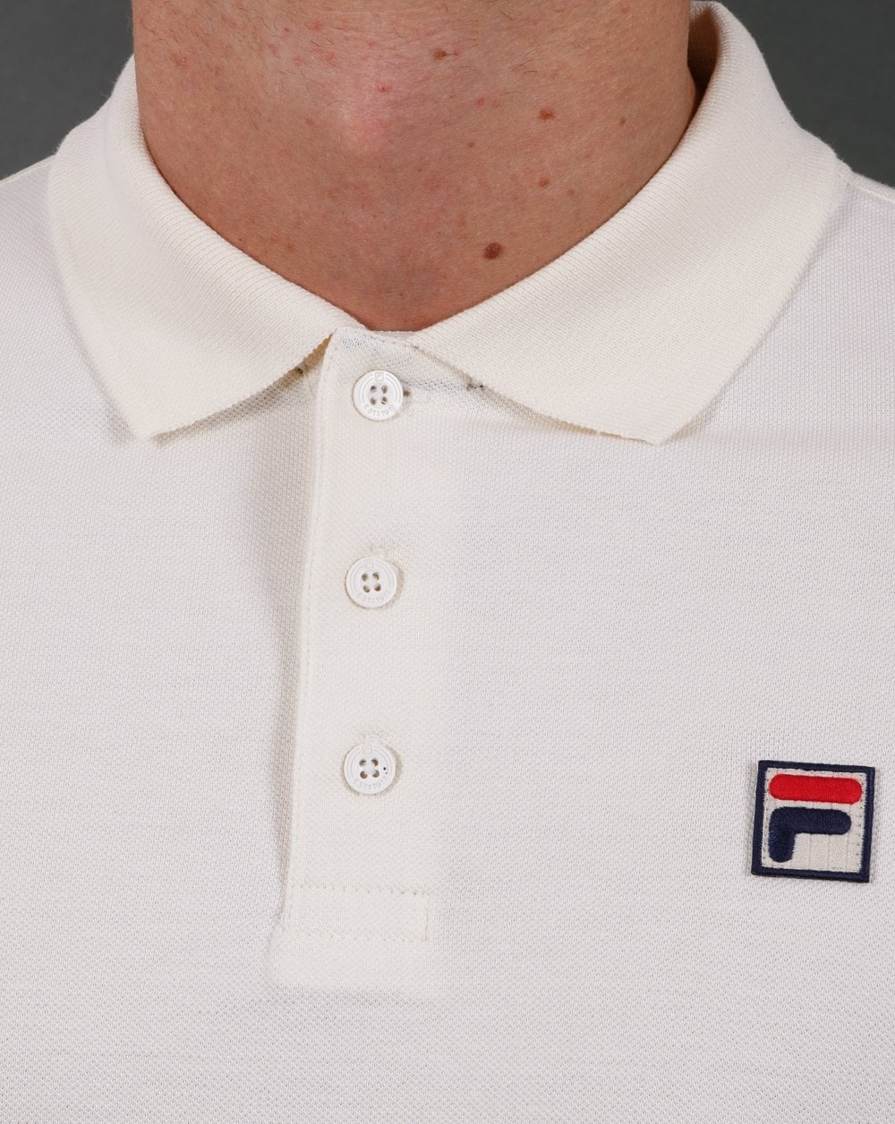 Fila Vintage Classic Polo Shirt Off White - Image 2