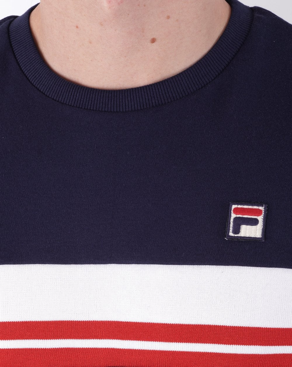 Fila Vintage Cooper T Shirt Navy/White/Red - Image 2