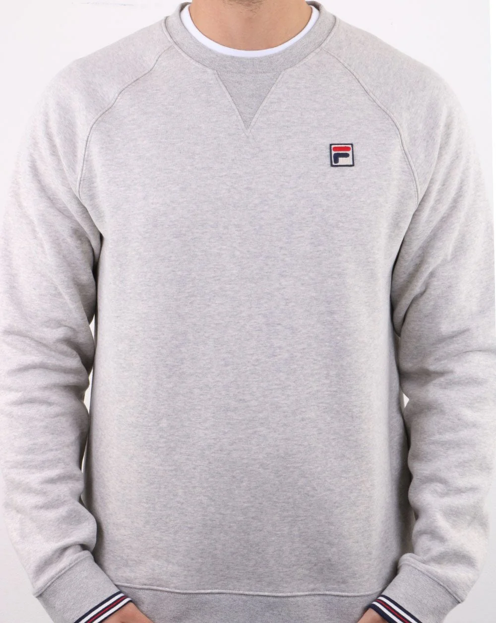 Fila Vintage Crew Sweat Light Grey Marl - Image 3