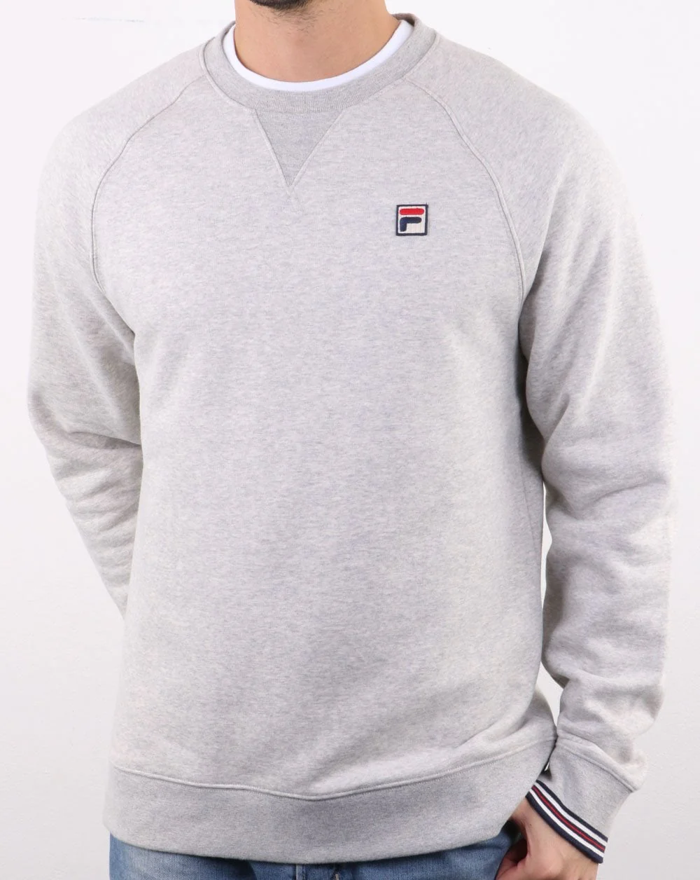 Fila Vintage Crew Sweat Light Grey Marl - Image 4