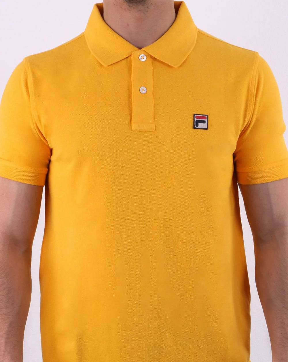 Fila Vintage Dante Polo Shirt Yellow Gold - Image 4