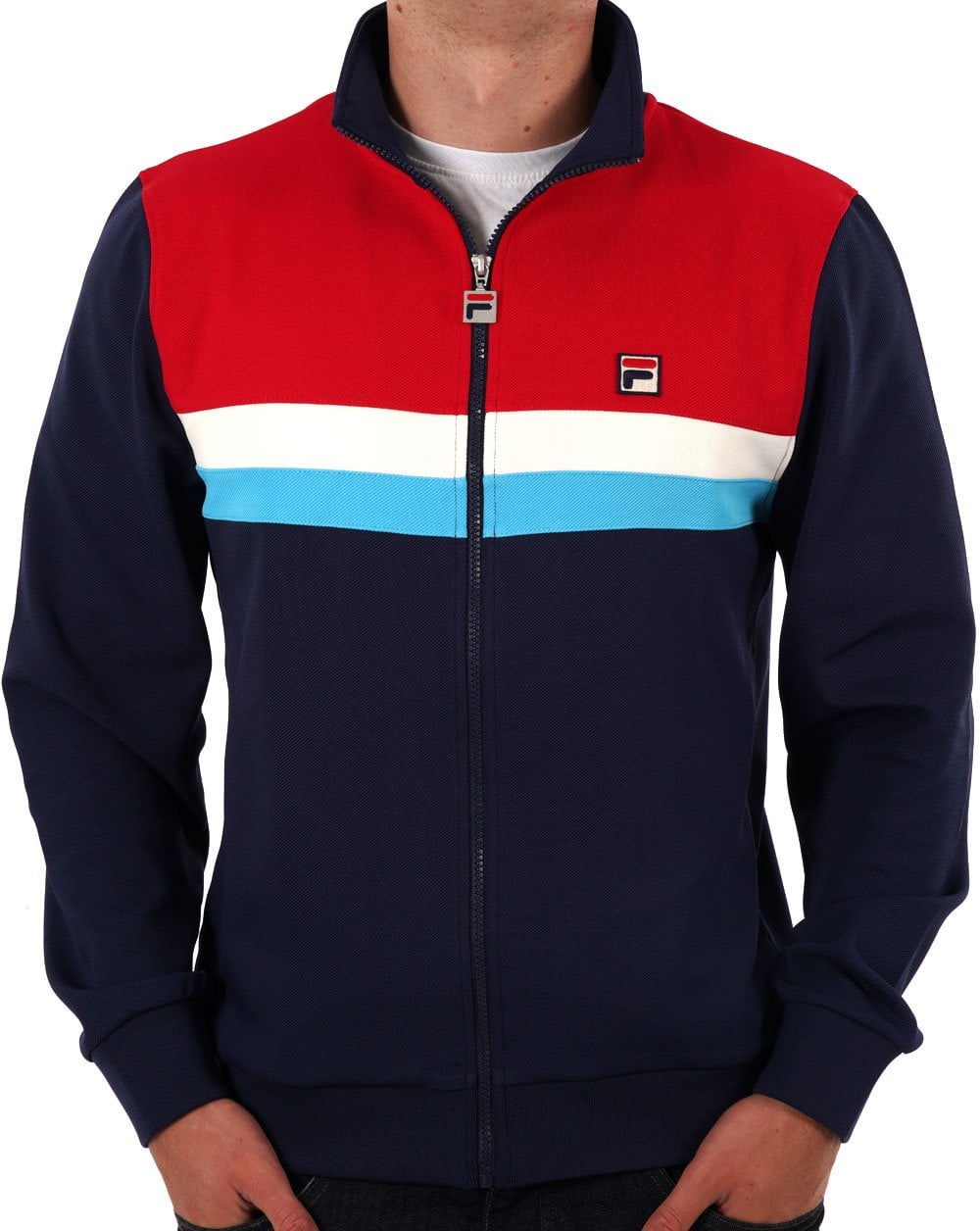 Fila Vintage Didier Track Top Navy/Red - Image 3