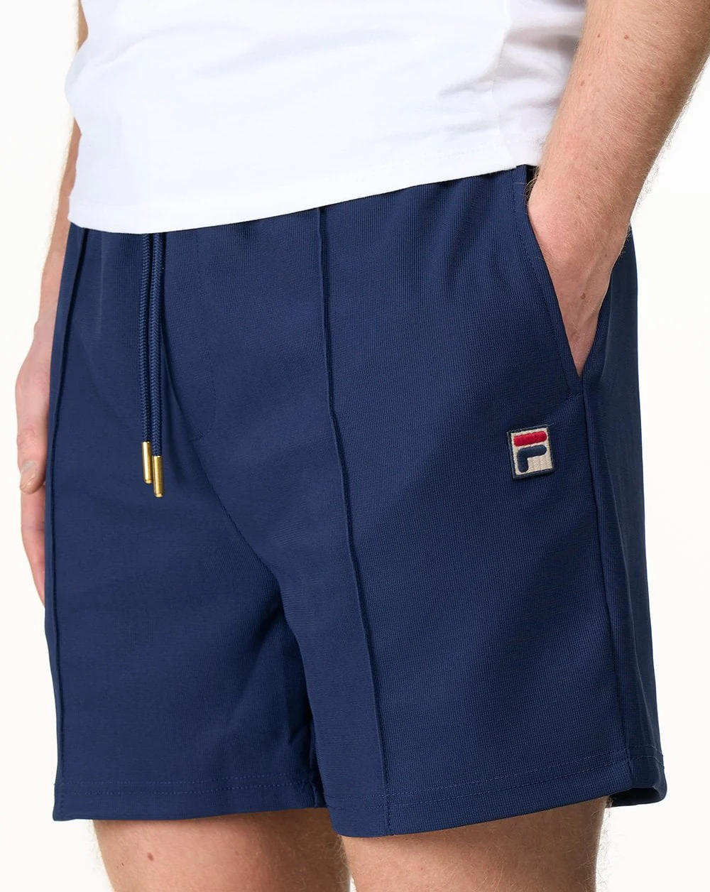Fila Vintage Eusebio Pin Tuck Shorts Navy - Image 2