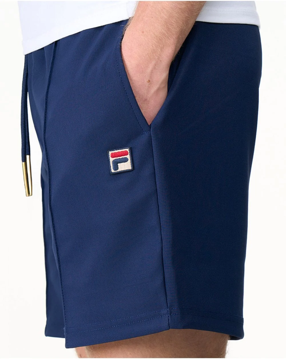 Fila Vintage Eusebio Pin Tuck Shorts Navy - Image 3