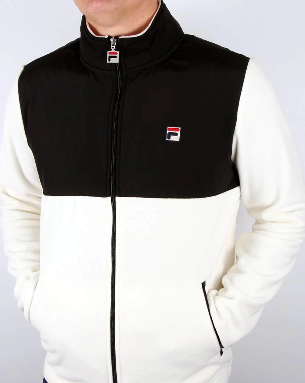 Fila Vintage Meran Microfleece Track Top Gardenia/Black - Image 3