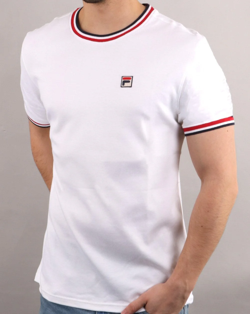 Fila Vintage Multi Ringer T Shirt White - Image 2