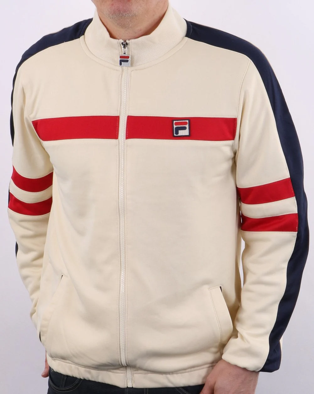 Fila Vintage Nunzio Funnel Track Top Cream