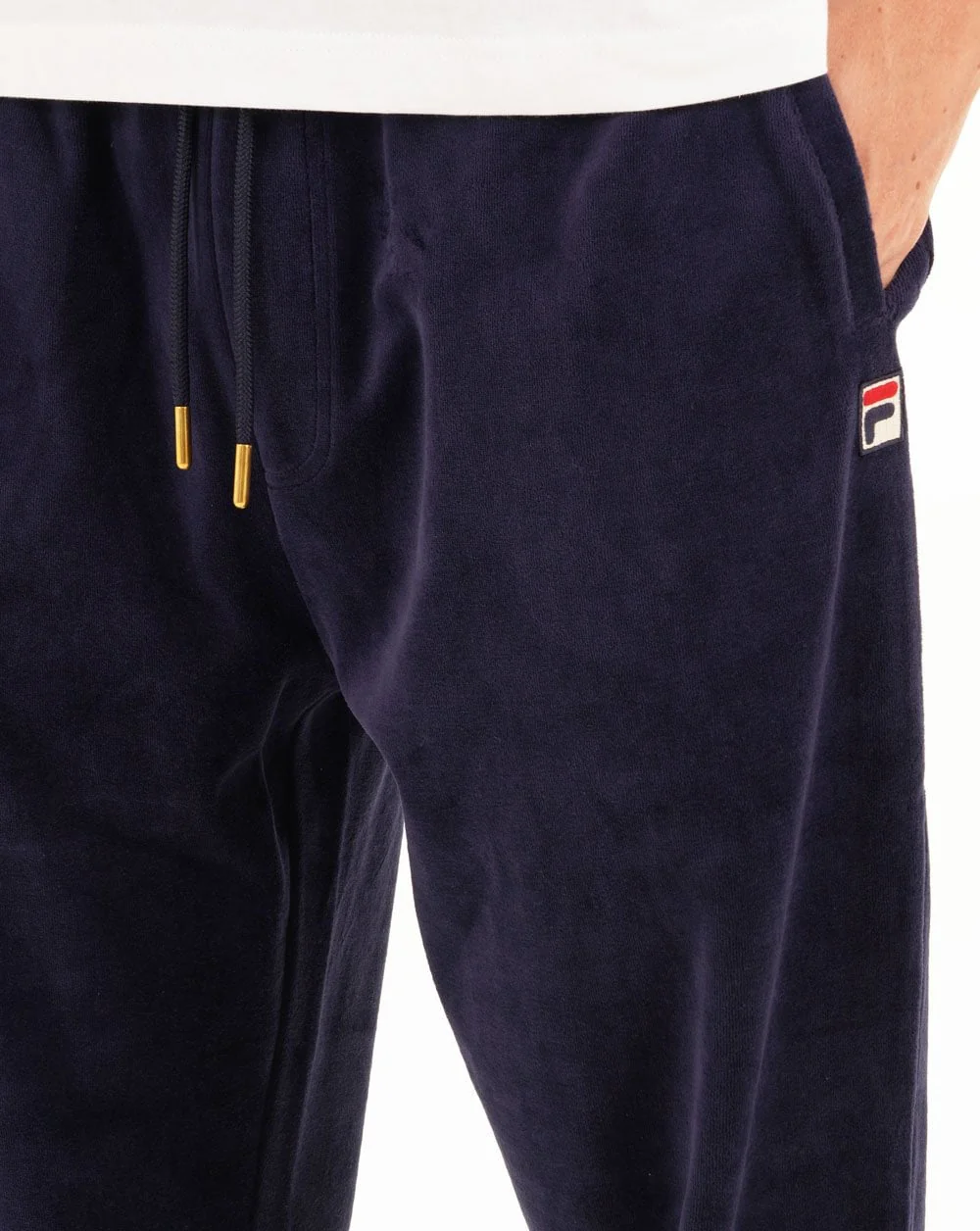 Fila Vintage Premium Velour Track Pants Navy - Image 2
