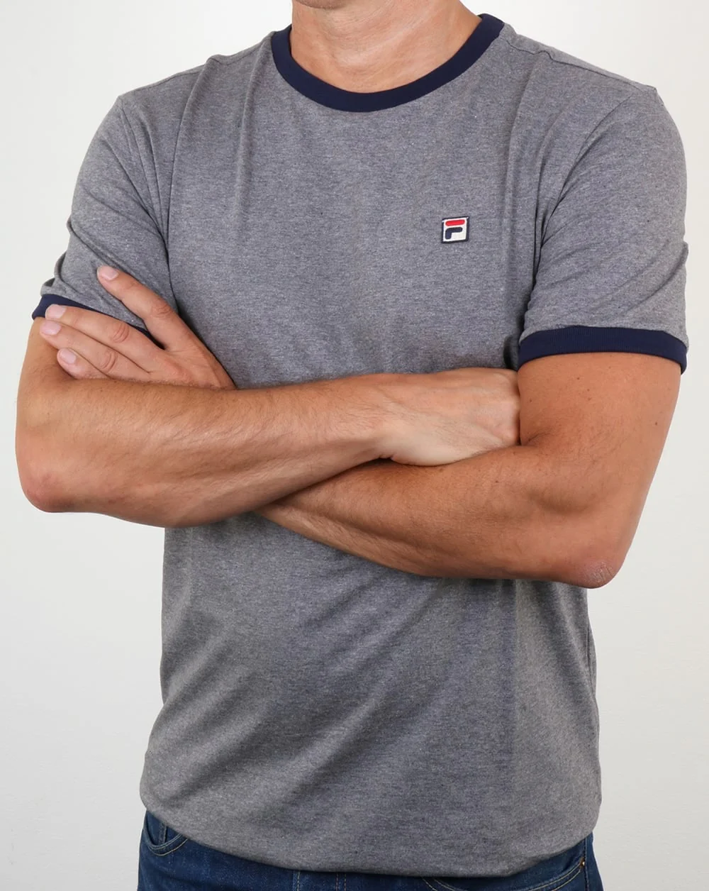 Fila Vintage Ringer T Shirt Grey Twist - Image 4