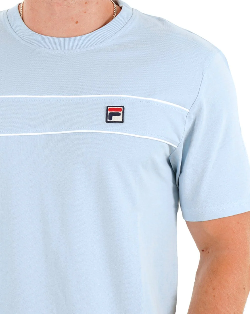 Fila Vintage Tris T Shirt Sky Blue/White - Image 2