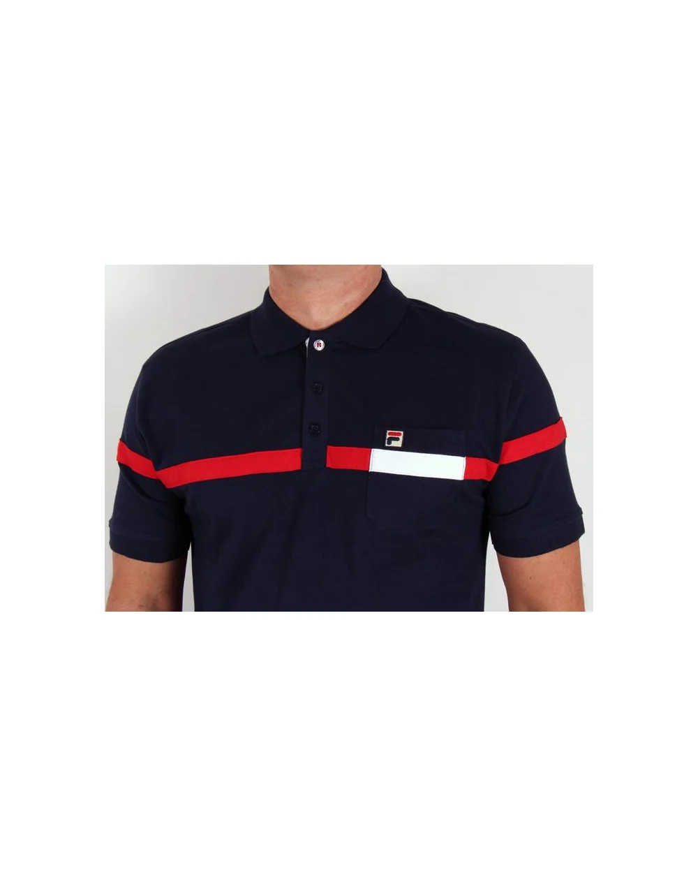 Fila Vintage Varelli Polo Shirt Navy - Image 3