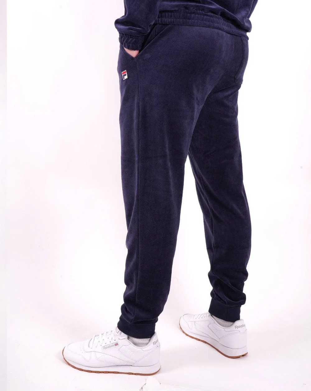 Fila Vintage Yarel Velour Track Pants Navy - Image 4