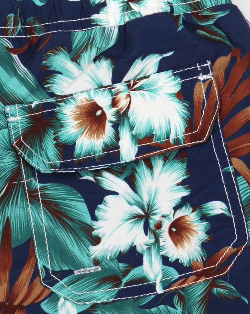 Franklin And Marshall Floral Beach Shorts Vintage Blue - Image 4