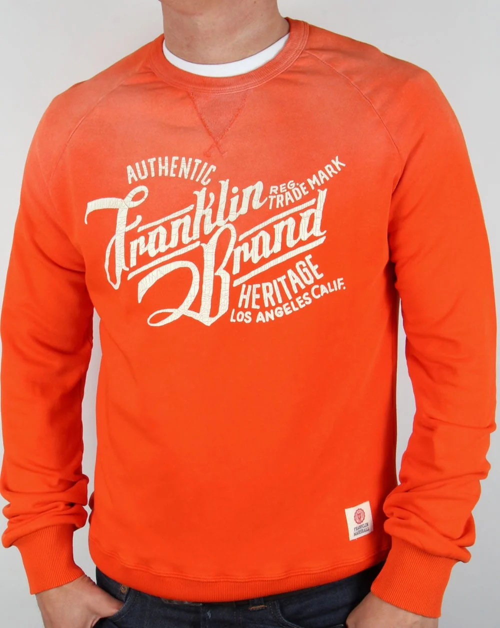 Franklin And Marshall Heritage Logo Sweatshirt Orange