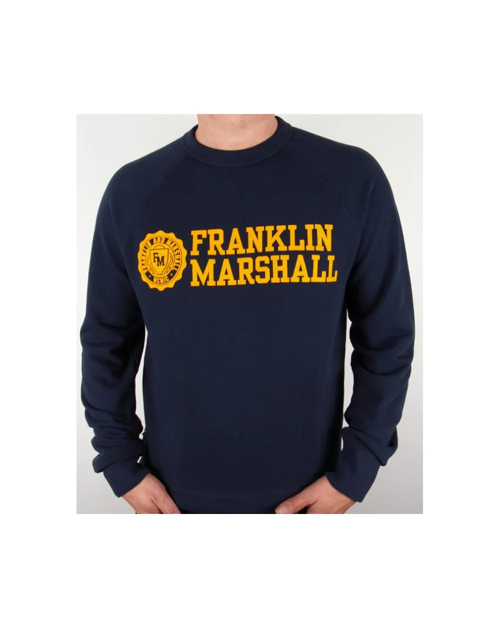 Franklin And Marshall Logo Sweatshirt Navy/Gold
