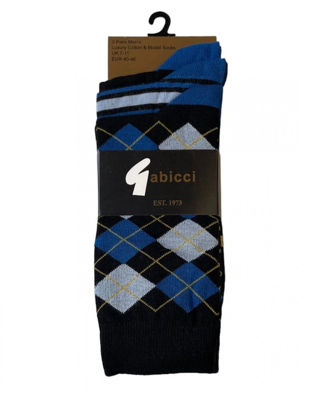 Gabicci Vintage Argyle Socks Black