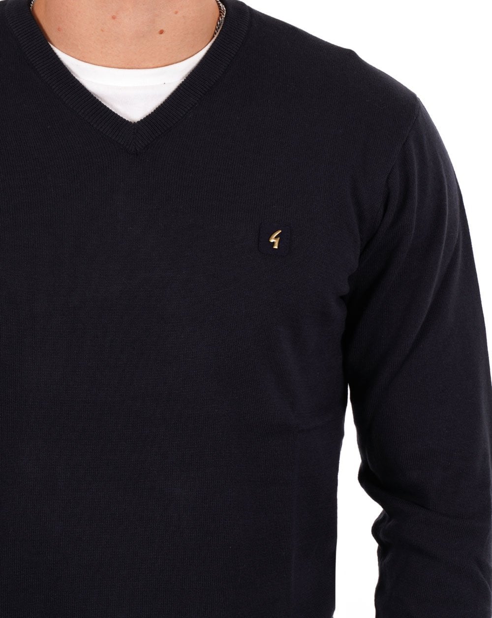 Gabicci Vintage Brandon V Neck Knit Navy - Image 2