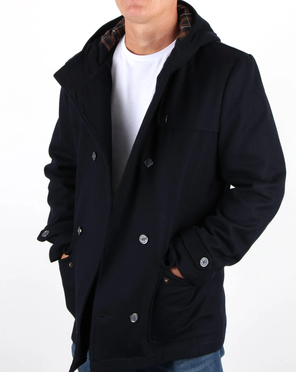 Gabicci Vintage Duffle Coat Navy - Image 4
