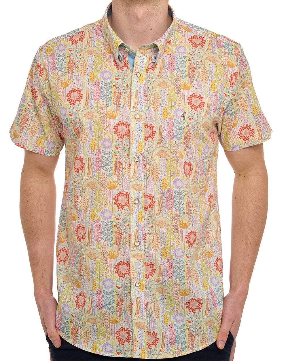 Gabicci Vintage Harvey Pattern SS Shirt Multi Coloured - Image 3