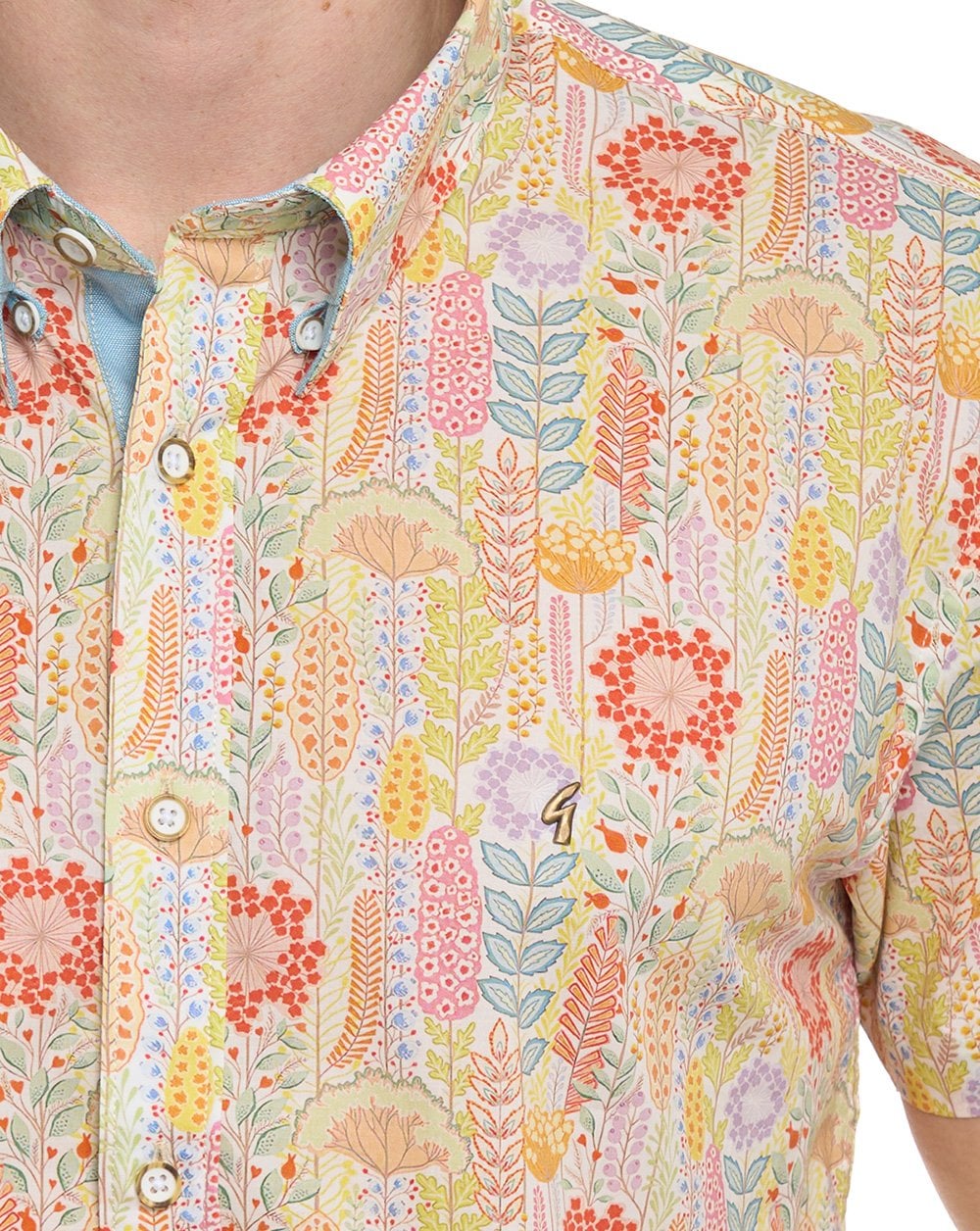 Gabicci Vintage Harvey Pattern SS Shirt Multi Coloured - Image 4
