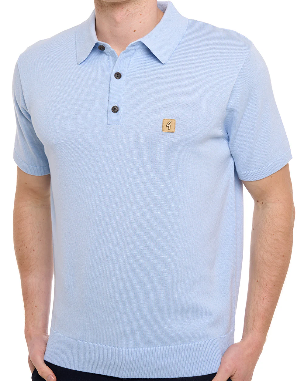 Gabicci Vintage Jackson Knit Polo Surf Blue - Image 2