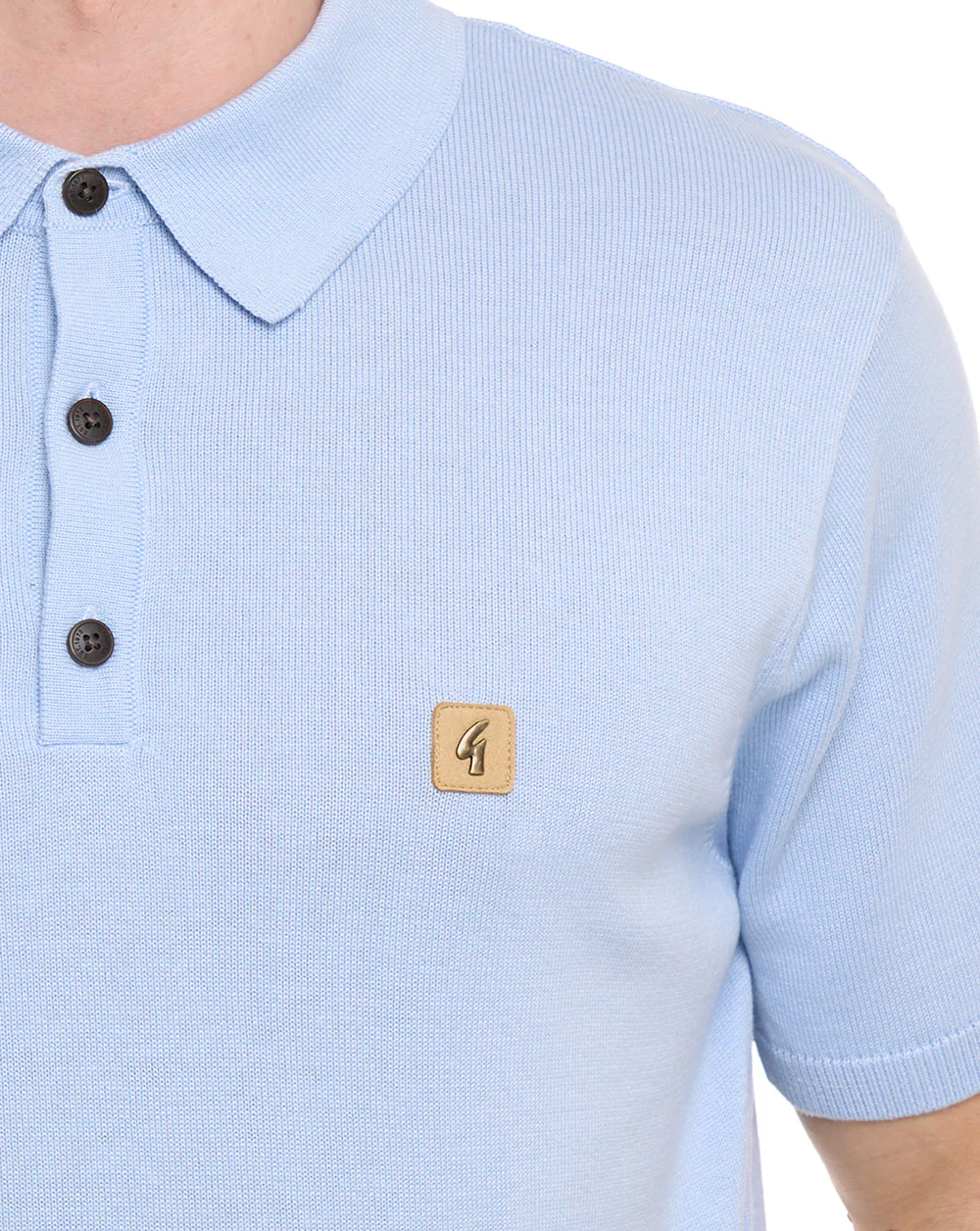 Gabicci Vintage Jackson Knit Polo Surf Blue - Image 3