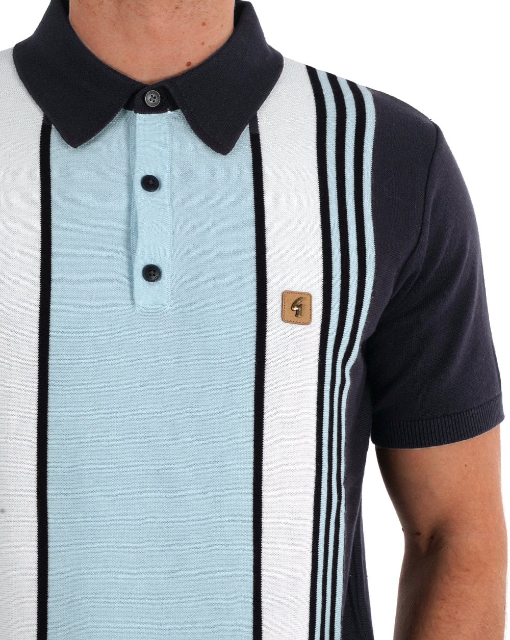 Gabicci Vintage Searle Knitted Polo Navy - Image 2