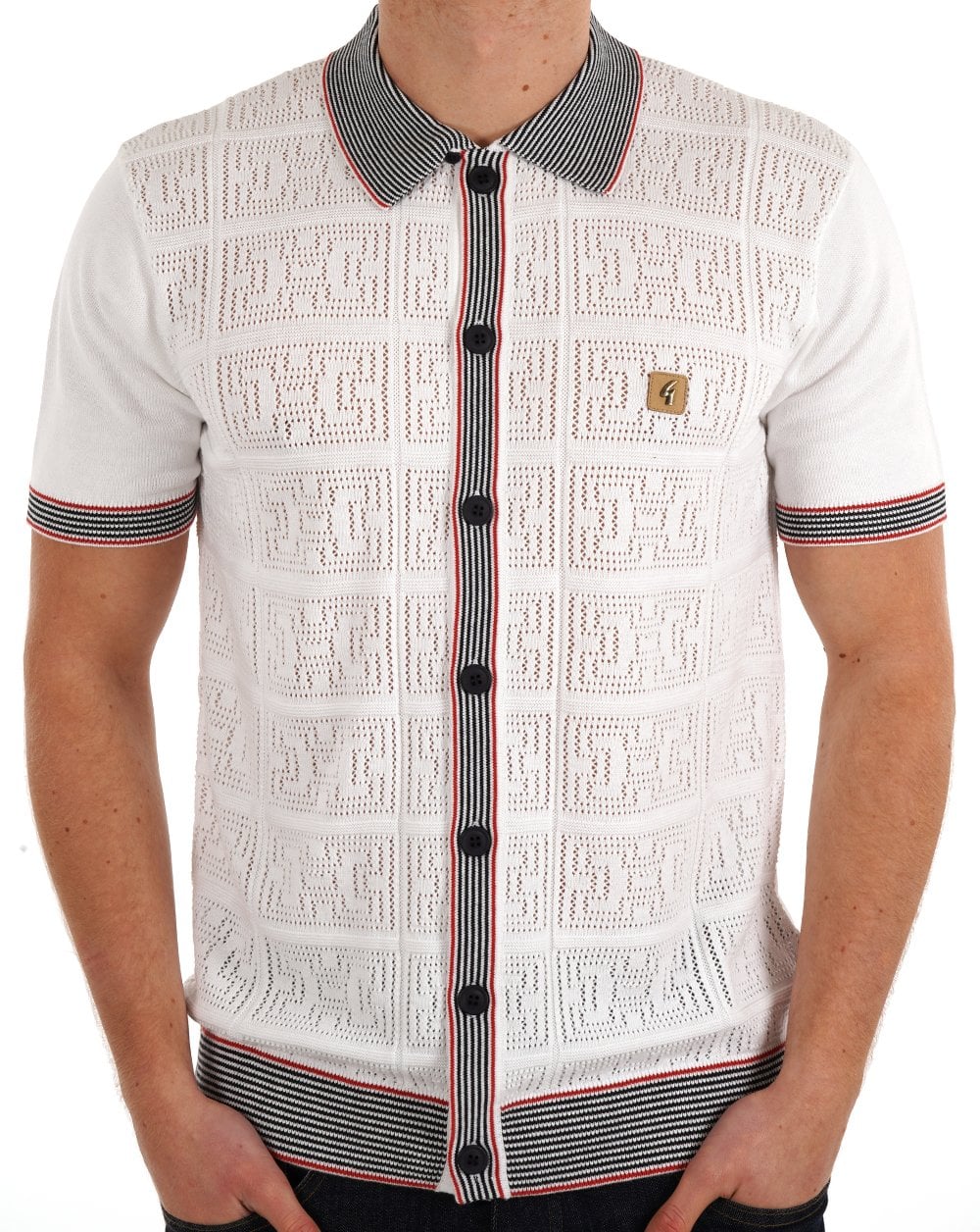 Gabicci Vintage Soul Button Cardigan White