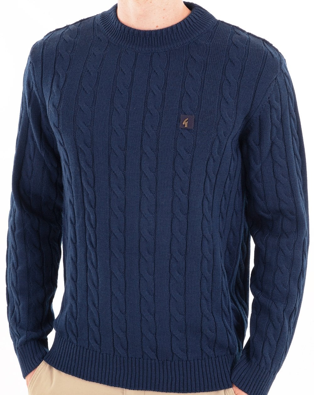 Gabicci Vintage Temor Cable Knit Navy - Image 3