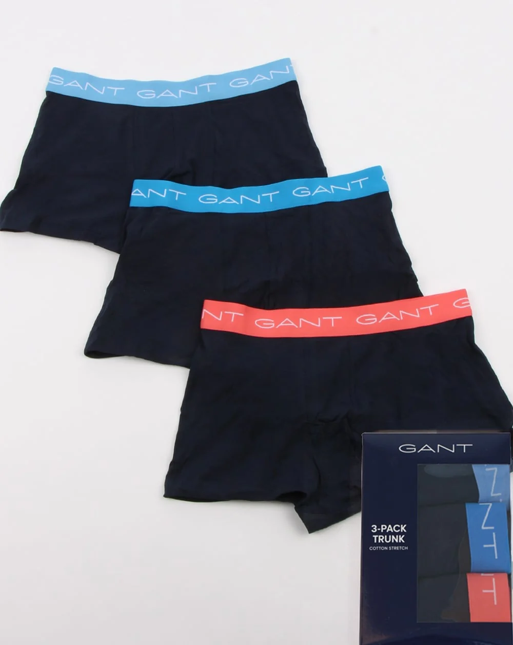 Gant 3 Pack Cotton Trunks Lava Blue
