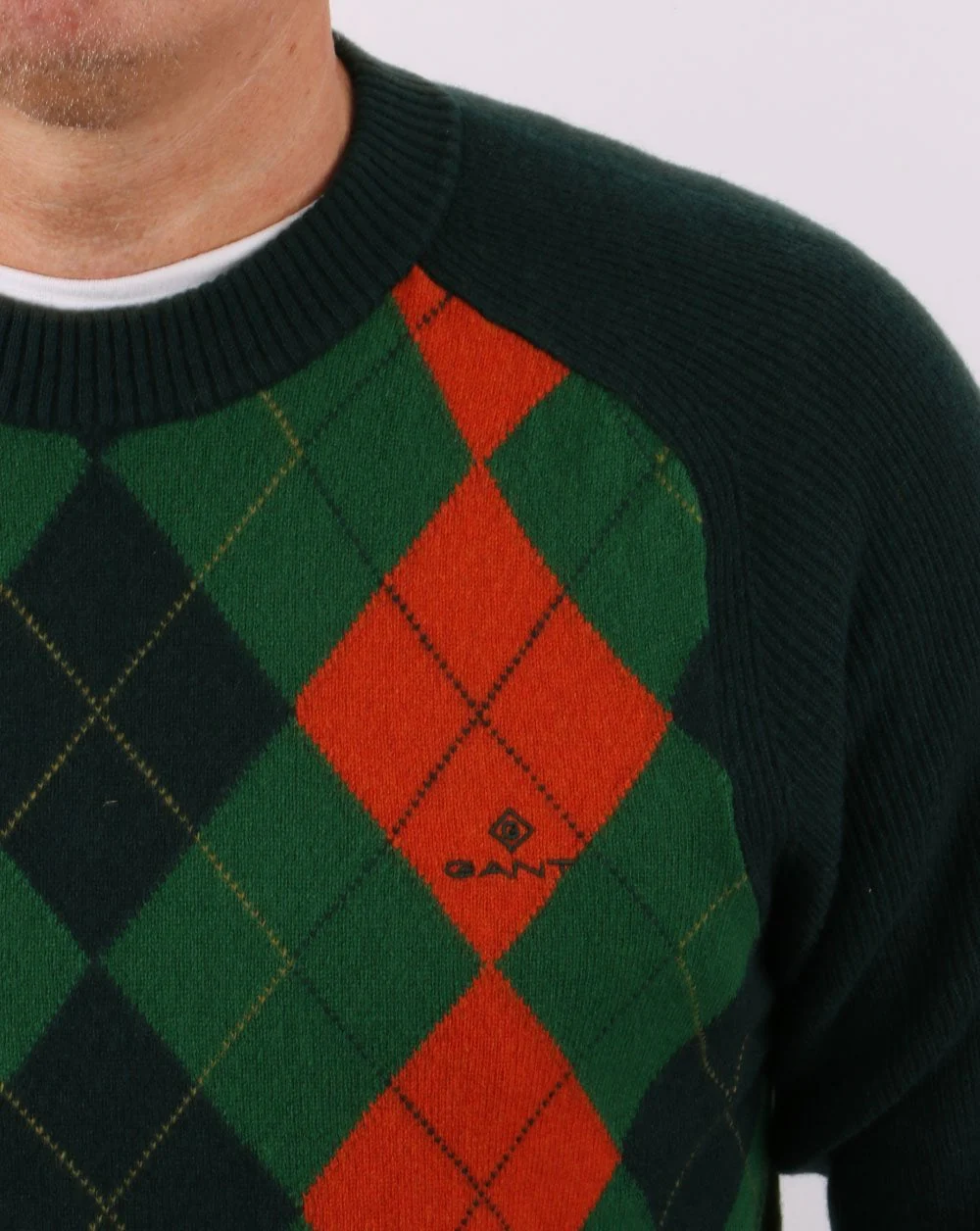 Gant Argyle Crew Neck Tartan Green